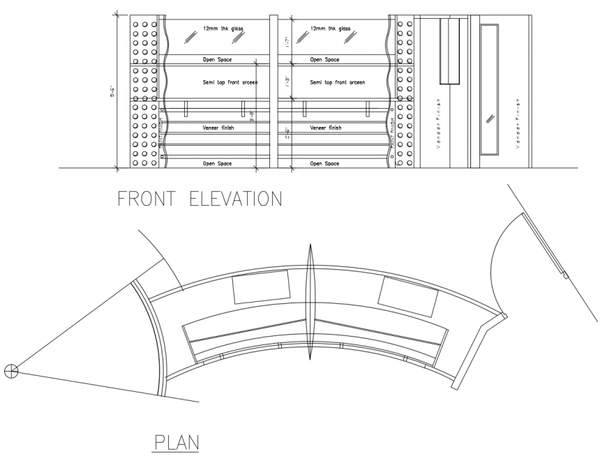 Structure of plan and elevation of ambala customer Centre in auto cad