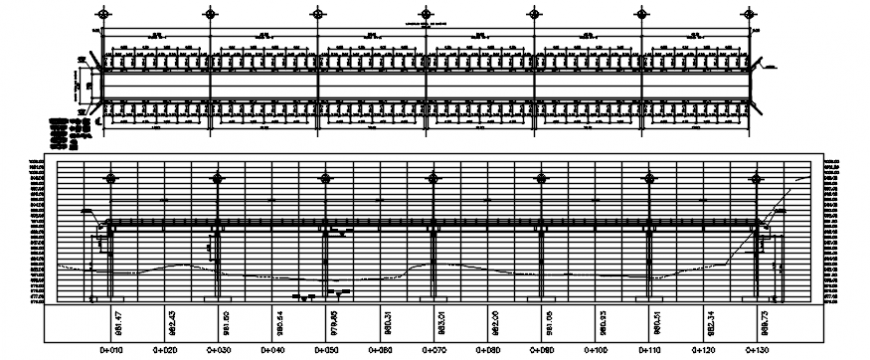 Structure of rail plan and elevation in AutoCAD file