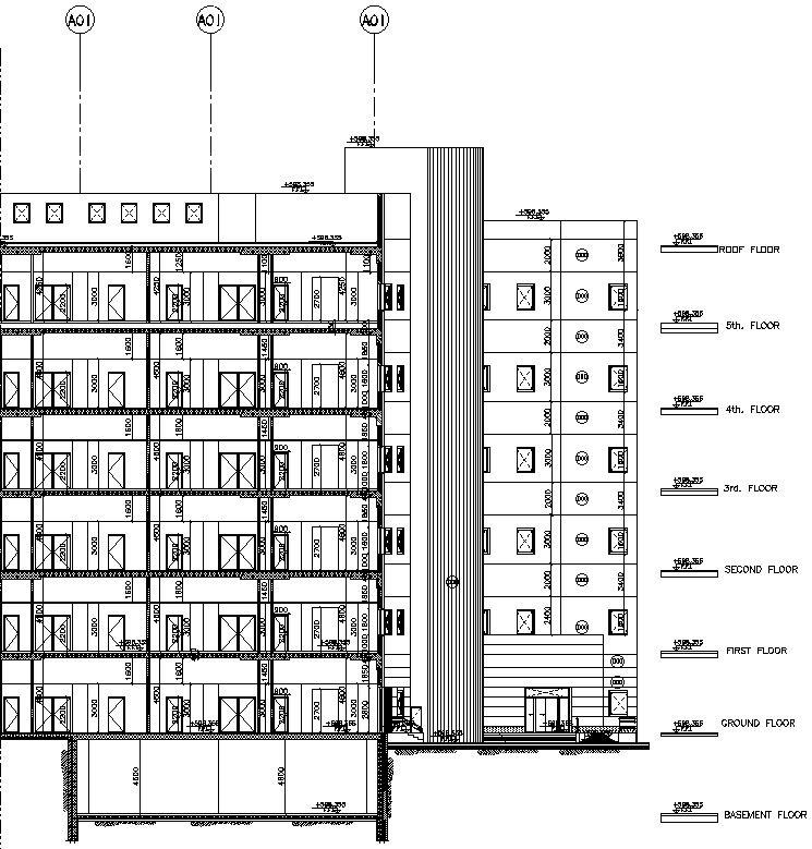 structure layout of building Autocad file , cad drawing , dwg format