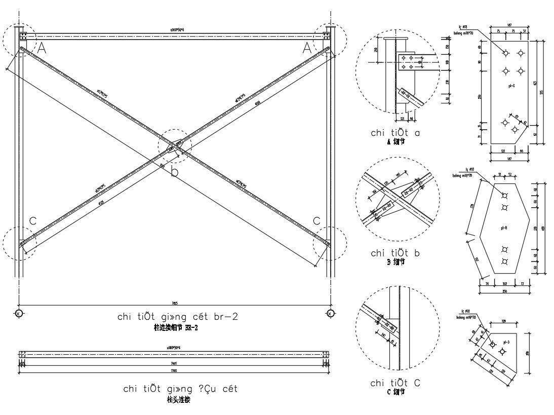 stud connection Details in AutoCAD, dwg file.