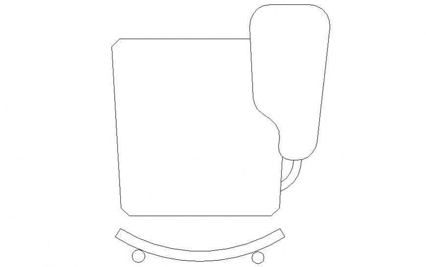 Student chair detail elevation drawing in autocad
