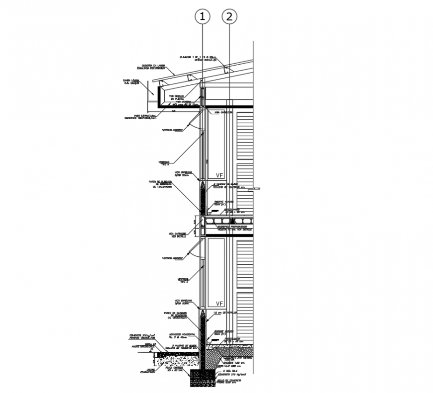 Students residence section area with construction view dwg file