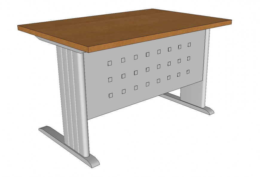 3D Study Table Design in SketchUp for Furniture Layout
