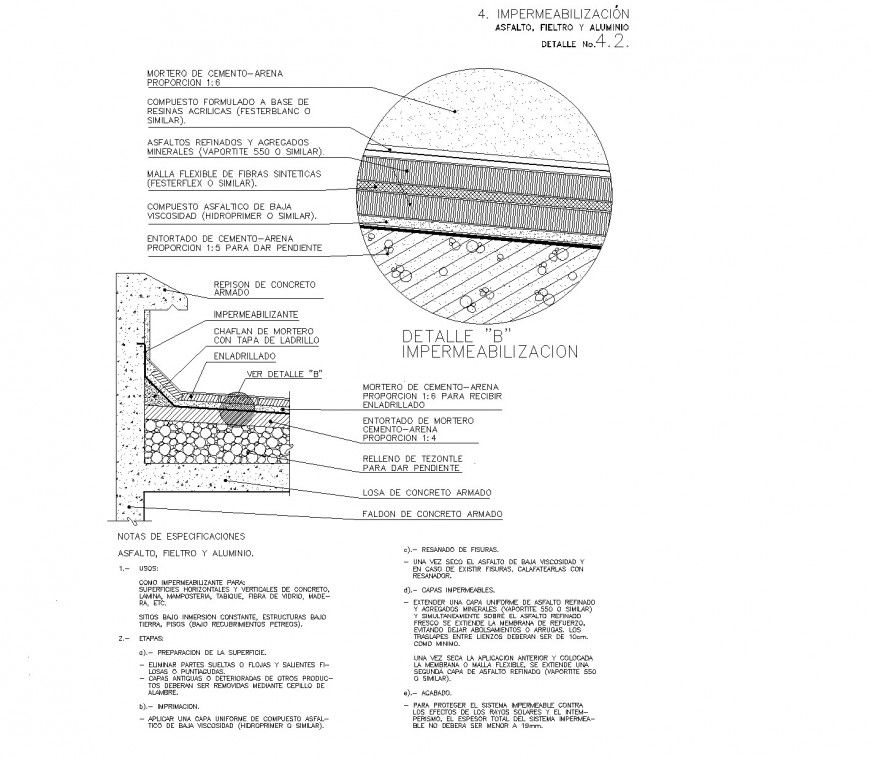 Stuffed of roof section plan autocad file
