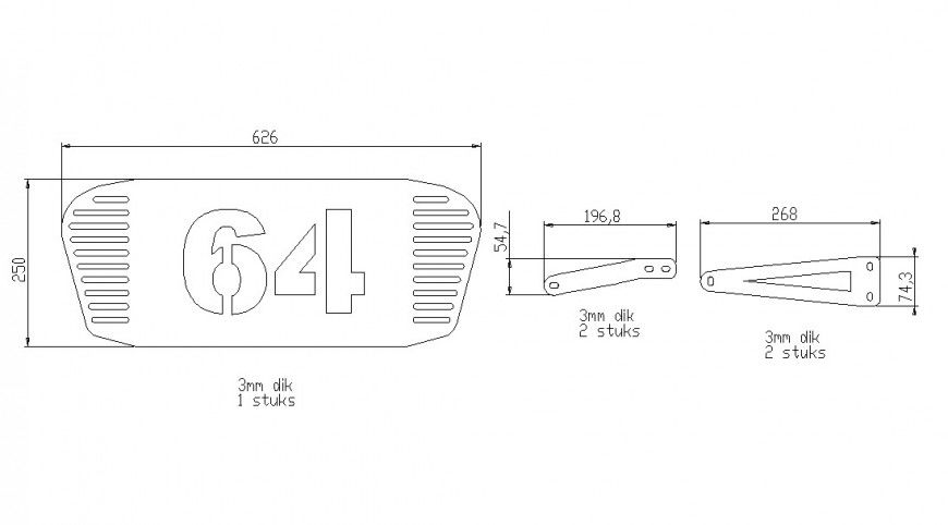 Stucks detail 2d view CAD blocks layout autocad file