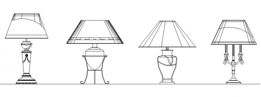 Stylish desk lamps CAD blocks autocad file