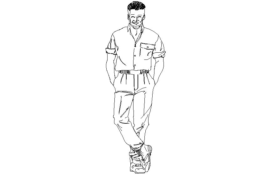 Stylish people detail 2 d dwg file