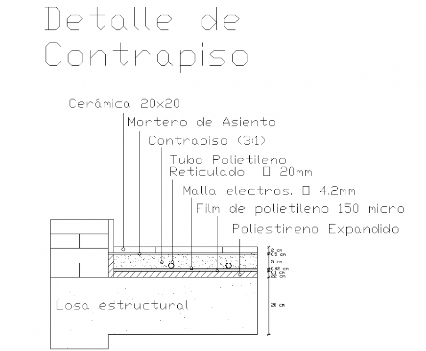 Sub floor section plan autocad file
