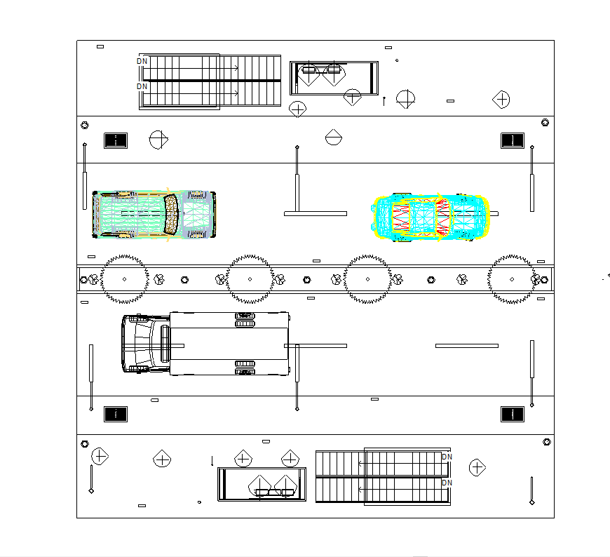 Subway & Bus Stop detail plan 2d view layout file