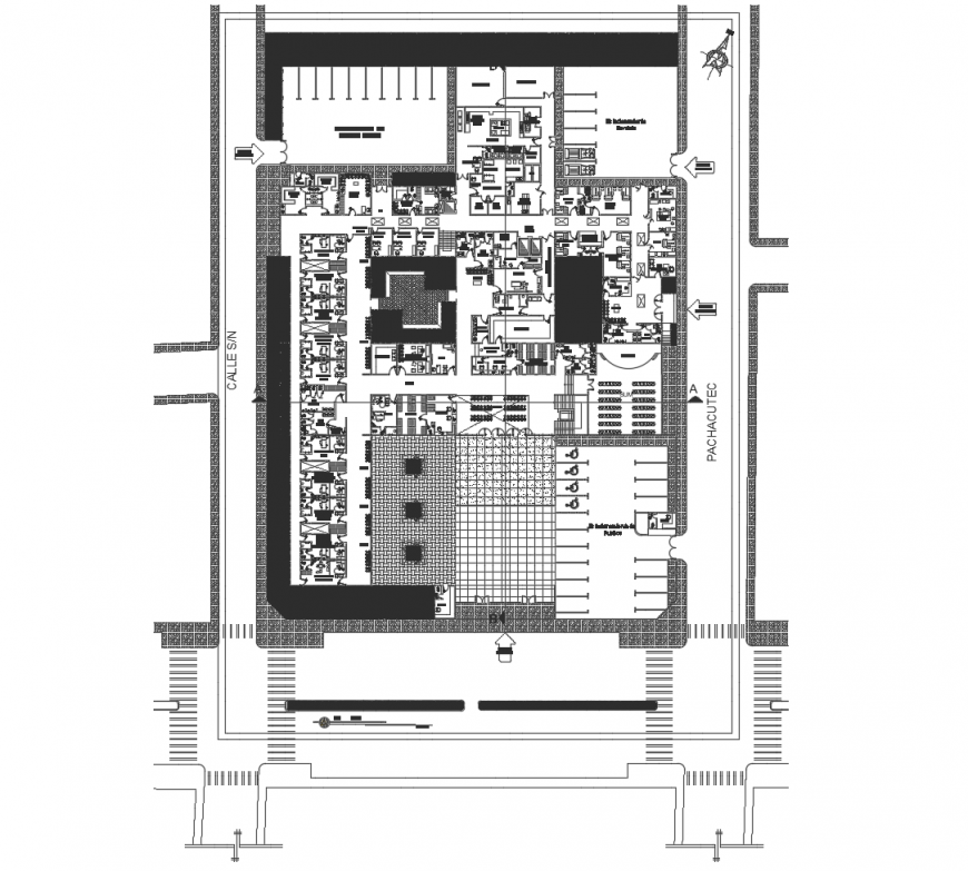 Suit area plan of hotel general plan in auto cad file