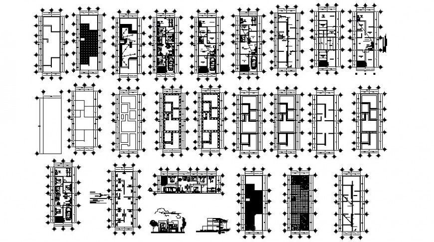 Suite for executive floor plan and elevation in AutoCAD file