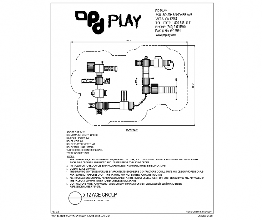 Summit kinder garden structure with plan details dwg file