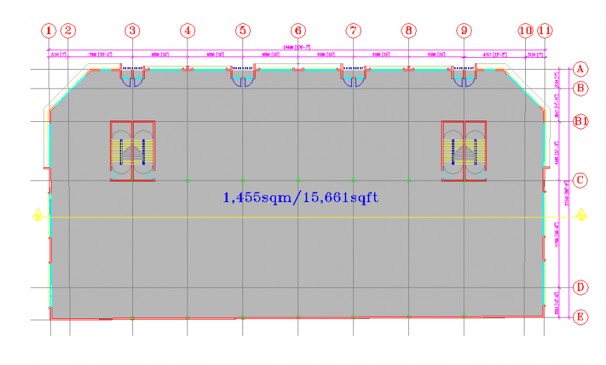 Super Market Floor Size Drawing Plan Detail