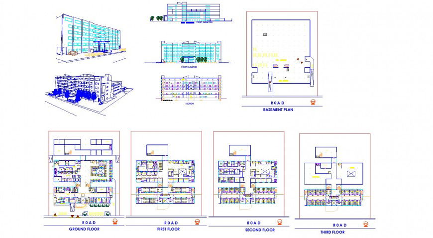 Super specialty hospital working detail drawing in dwg AutoCAD file.