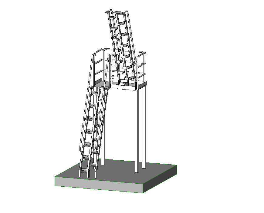 Supportive lateral stair detail elevation layout 3d model 3d max file