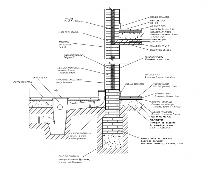 Surface drainage constructive plumbing details dwg file