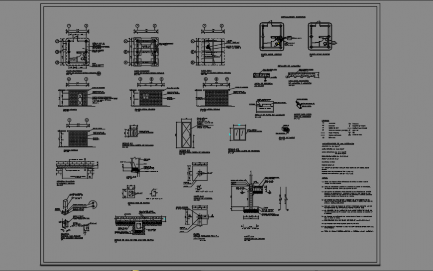 Surveillance Box Plans sections & Details of Guard house design drawing