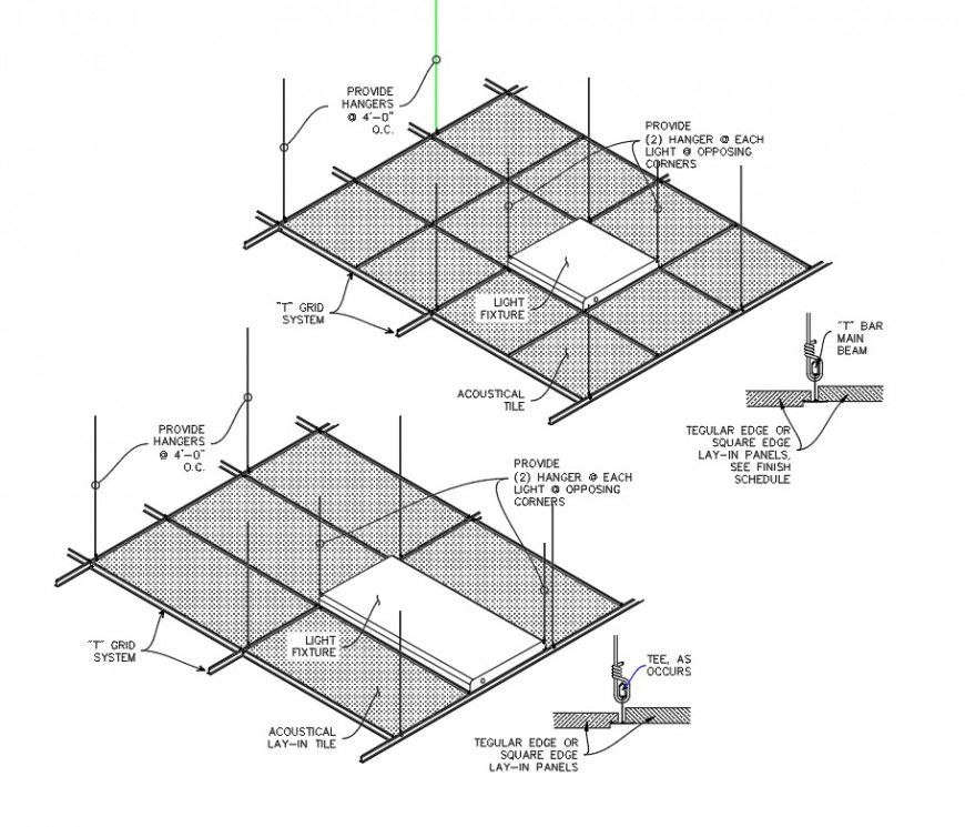 Suspended acoustical ceiling plan autocad file