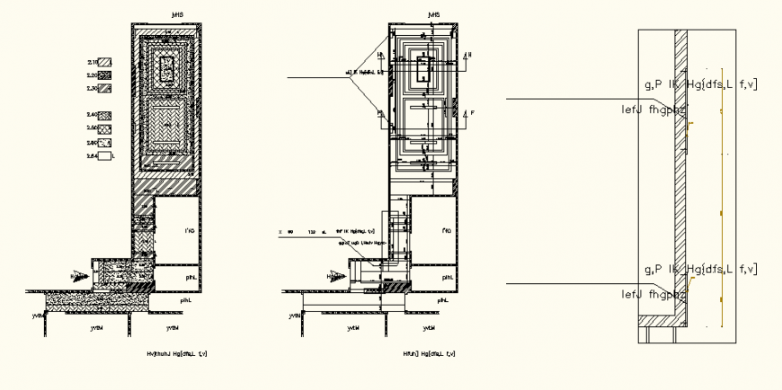 Suspended ceiling detail elevation and plan autocad file,