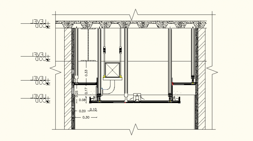 Suspended ceiling detail elevation and plan dwg file