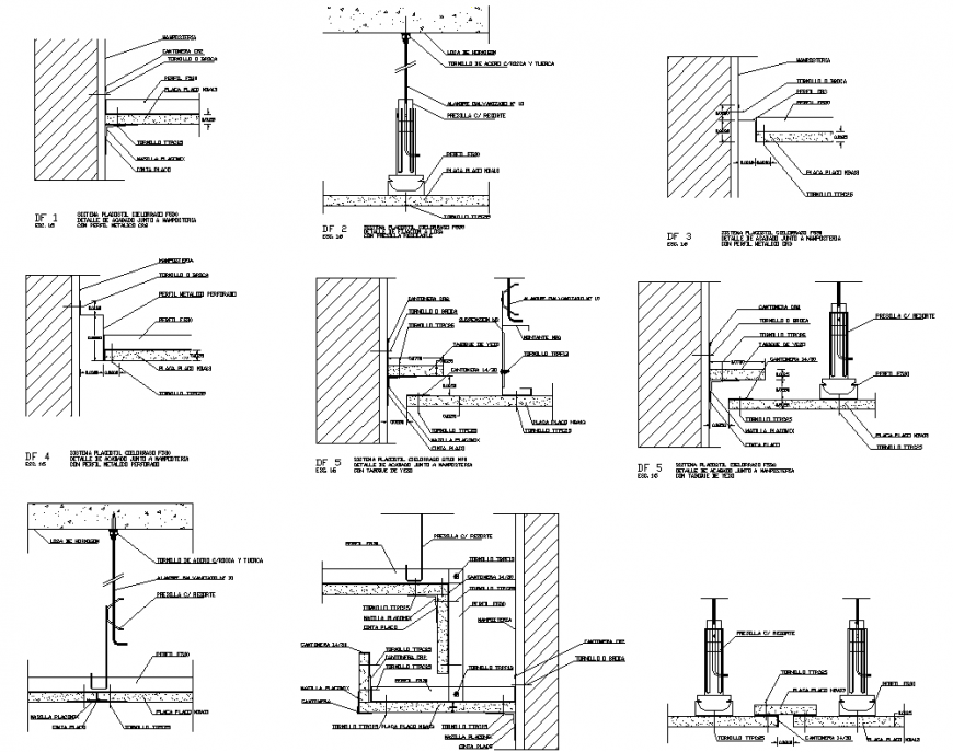 Suspended ceiling place detail dwg file