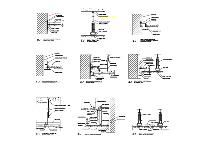 Suspended ceiling structure details of house dwg file