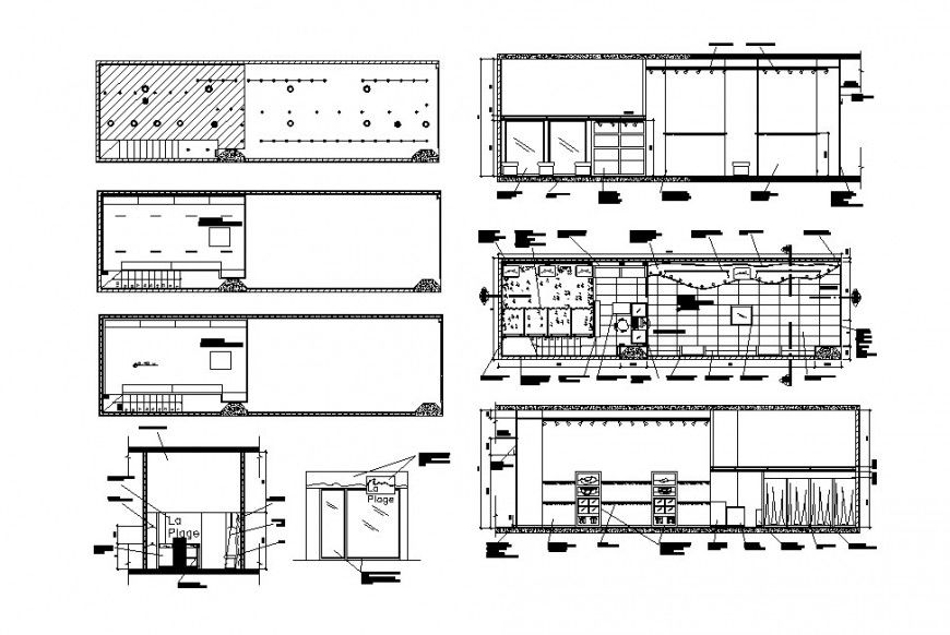 Swim suits fashion store in a mall architecture drawing details dwg file