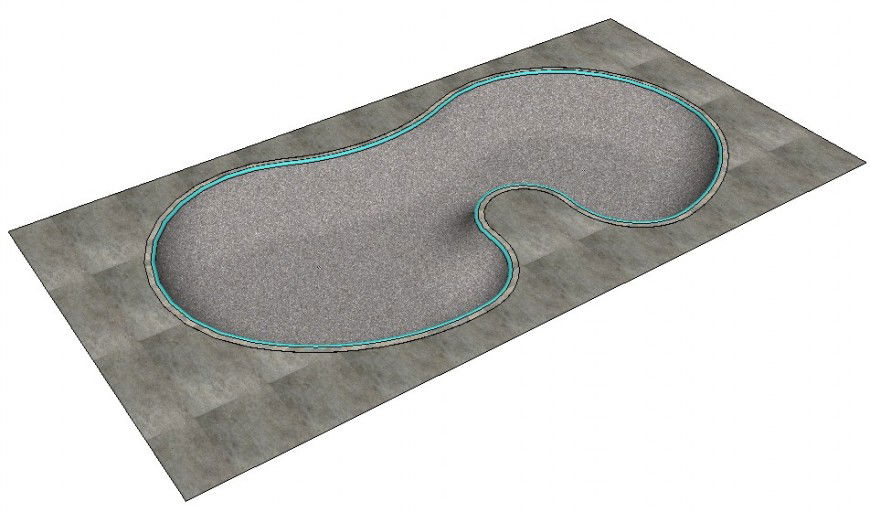 Swimming pool 3 d plan detail dwg file