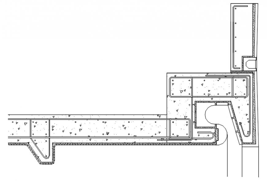 Swimming pool border wall construction cad drawing details dwg file