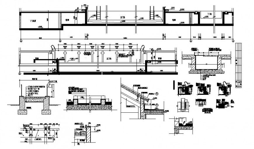 Swimming pool construction plans drawing in autocad