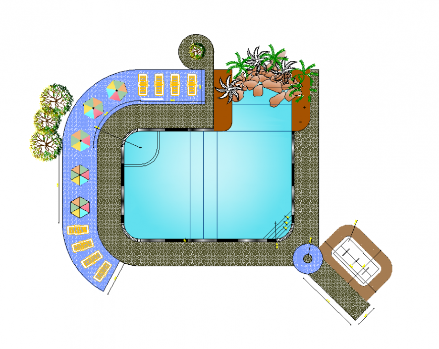 Swimming pool design detail elevation layout file in autocad format