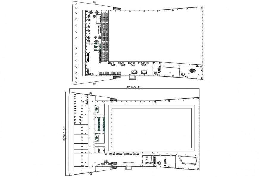 Swimming pool distribution plan cad drawing details dwg file