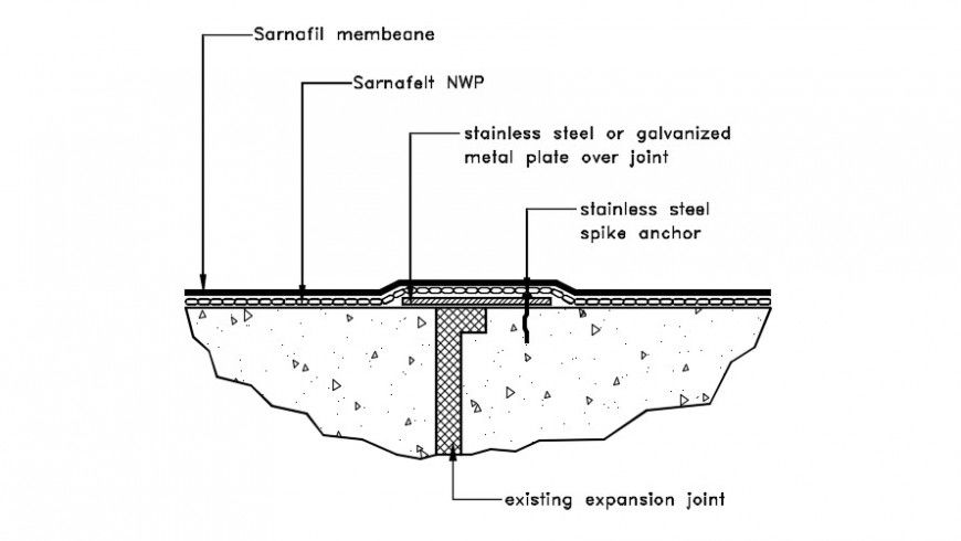 Swimming pool expansion wall and meeting construction details dwg file