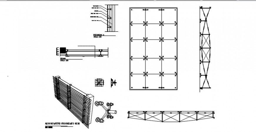 Swimming pool foundation plan and construction drawing details dwg file