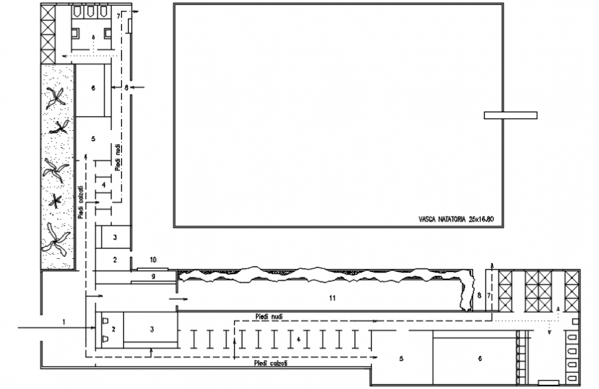 Swimming pool of resort layout plan cad drawing details dwg file