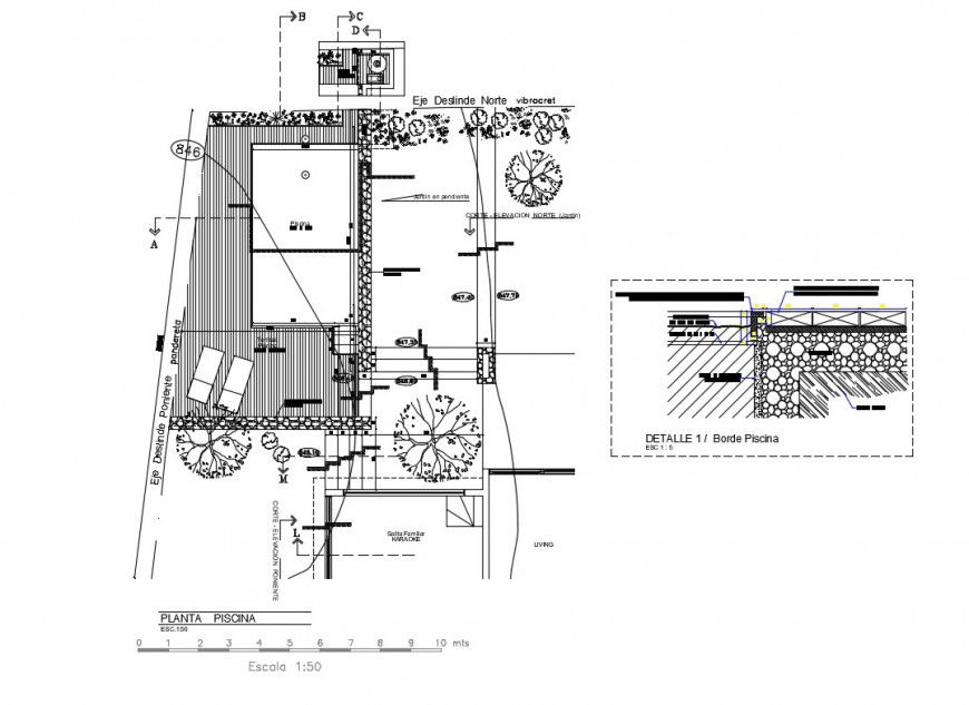 Swimming pool of sports center distribution plan cad drawing details dwg file