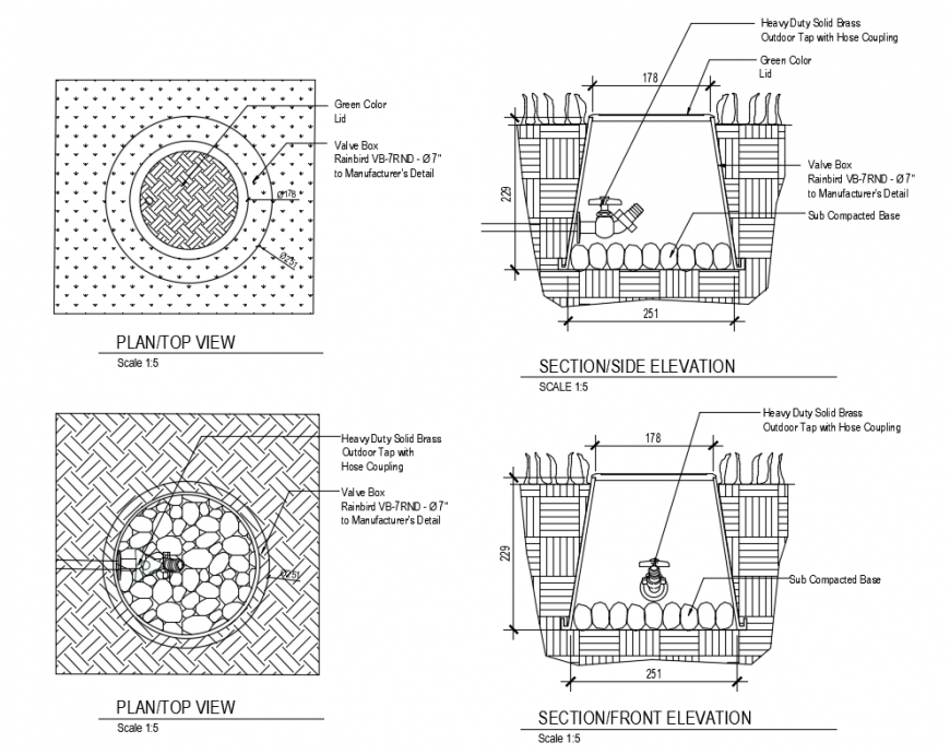 Swimming pool section, elevation and plan top view cad drawing details dwg file