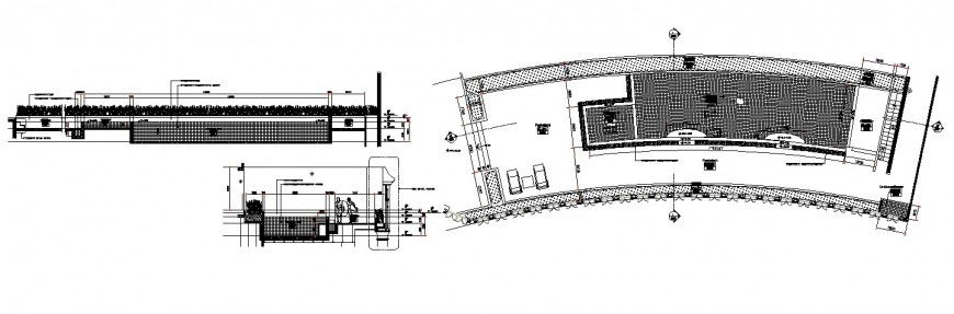 Swimming pool section, plan and structure cad drawing details dwg file