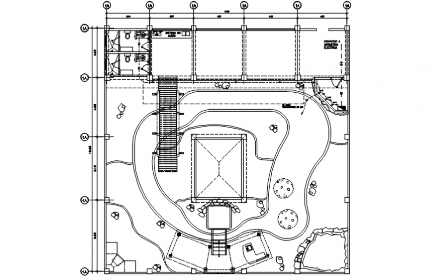 Swimming pool top plan details dwg file