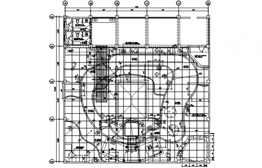 Swimming pool top view details dwg file
