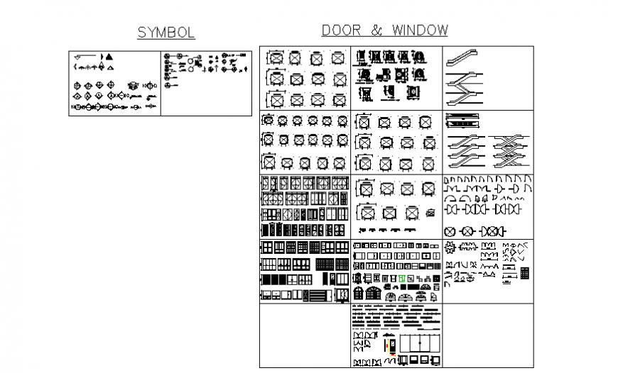 Symbol and door & window detail autocad file
