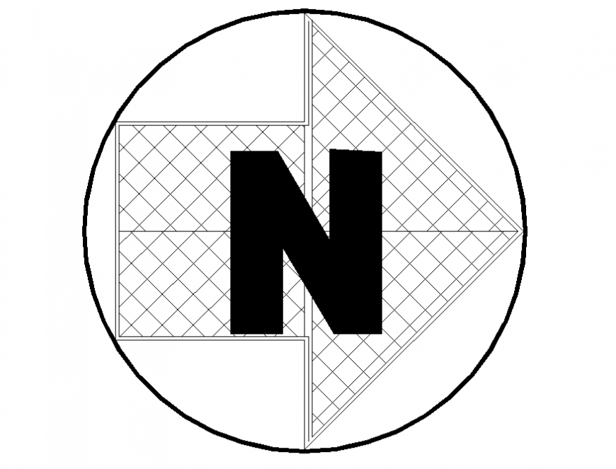 Symbol block north direction symbol cad drawing details dwg file