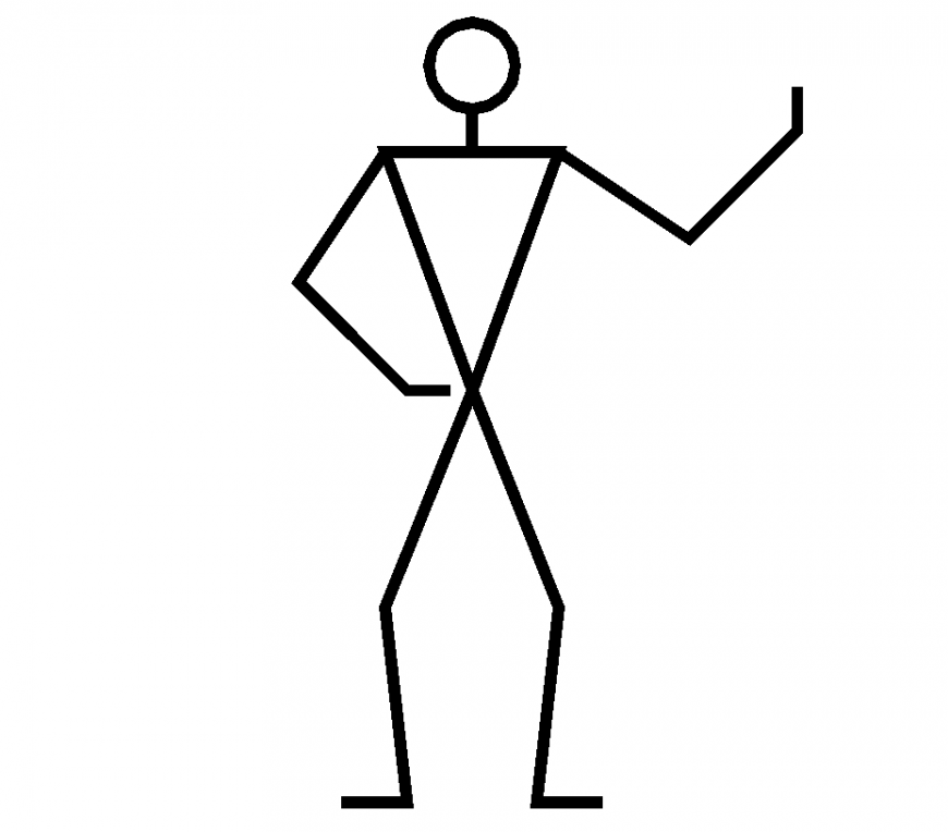 Symbol of person with block design dwg file