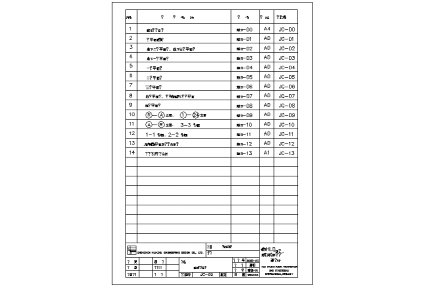 Symbol table of diagram cad drawing details dwg file