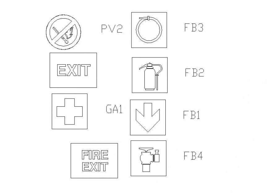 Symbols and directions 2d view