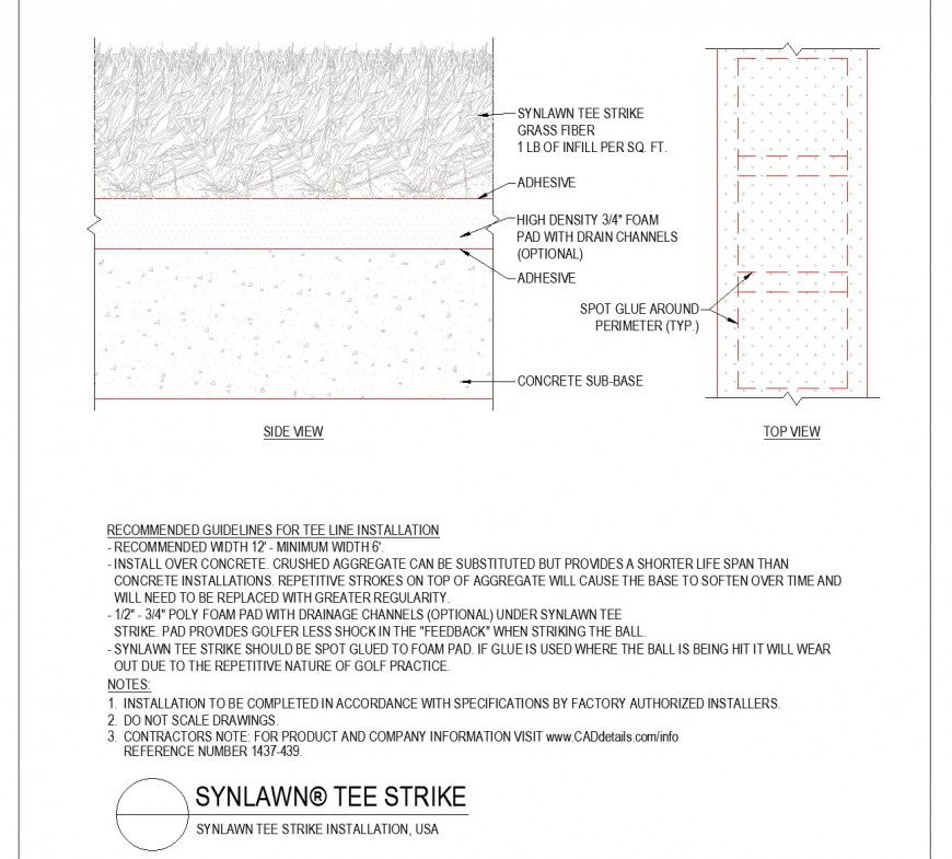 Synlawn tee strike plan autocad file