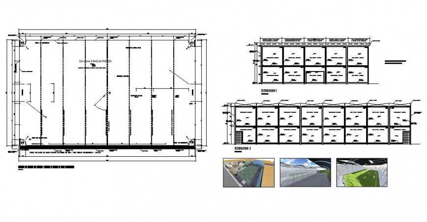 Synthetic sports field landscaping and fence cad drawing details dwg file