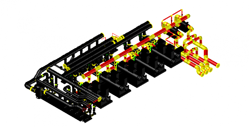 System of chillers magnetic compressor 5000ltr 3d model