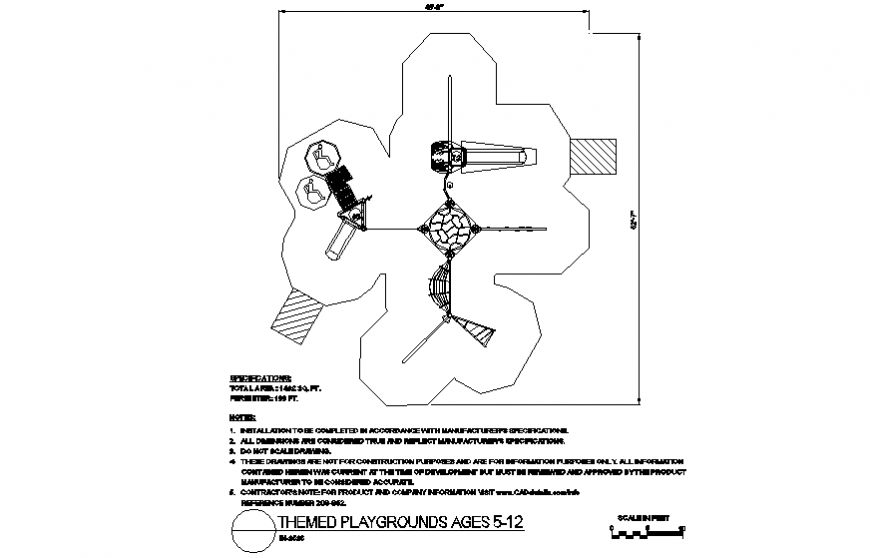 System of design for themed playing area dwg file