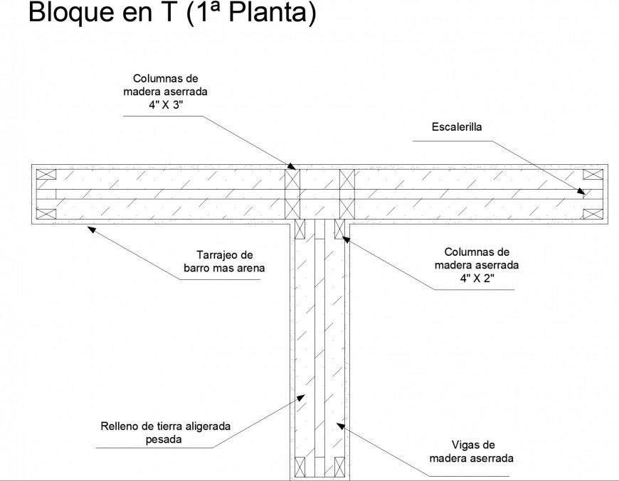 T- section plan layout file